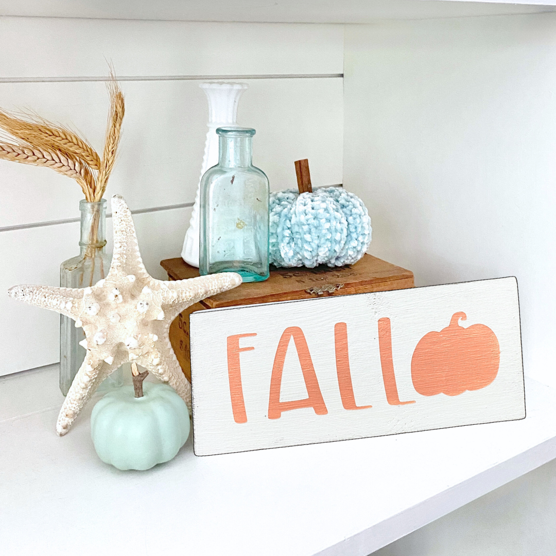 Fall Pumpkin Sign, 8 x 3.5 in