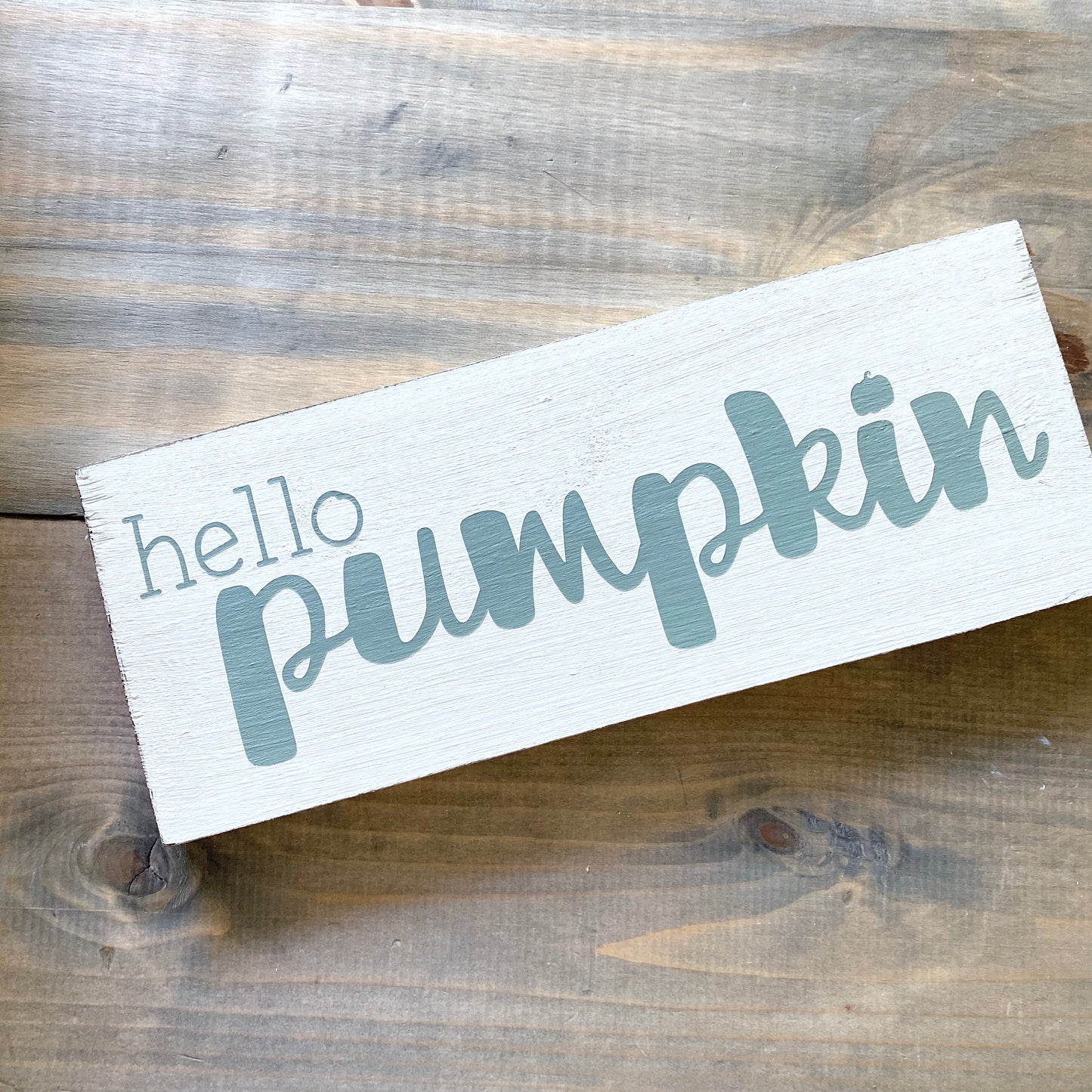 Hello Pumpkin sign in sage green Halloween modern cottage farmhouse vintage store boutique wholesale decor