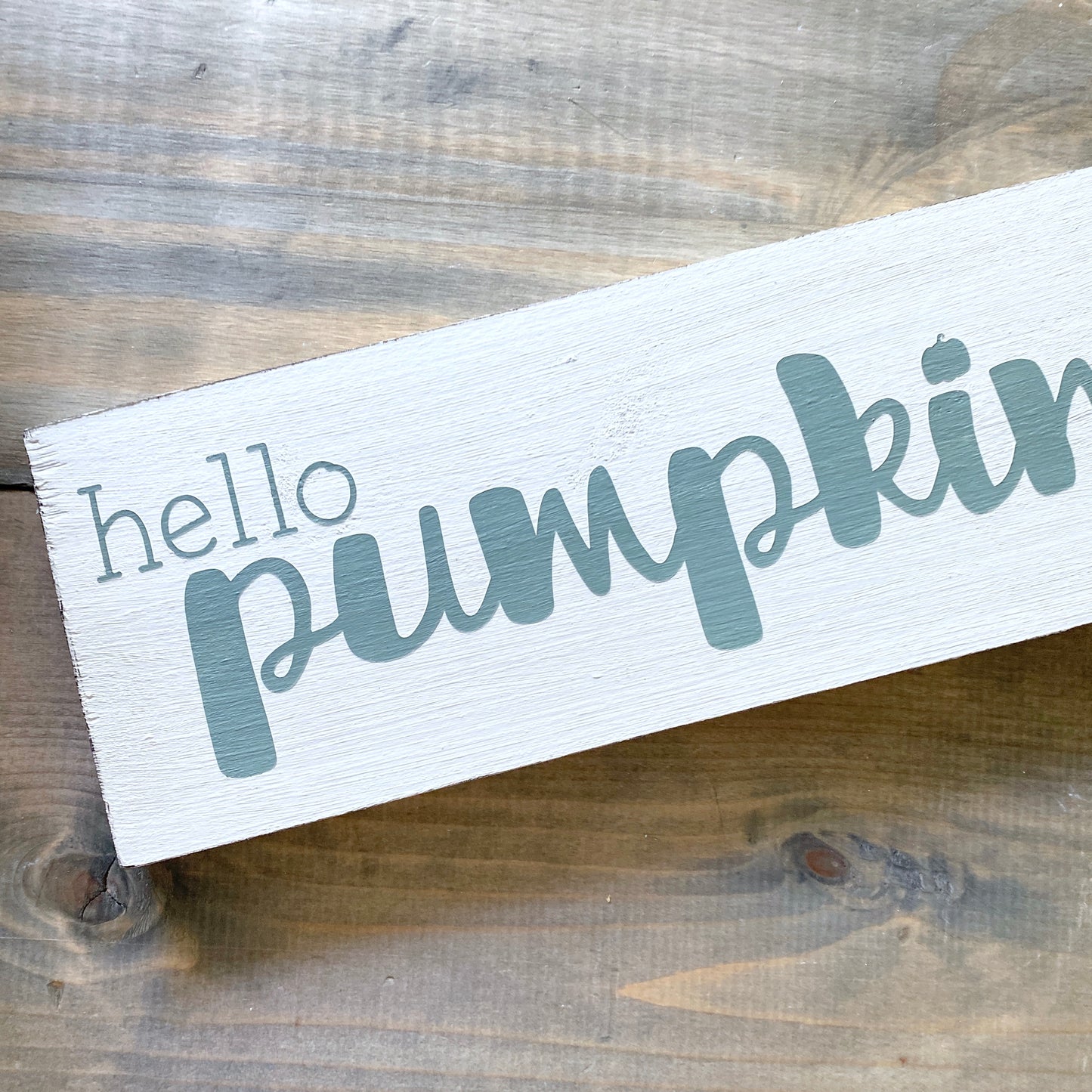 Hello Pumpkin sign in sage green Halloween modern cottage farmhouse vintage store boutique wholesale decor