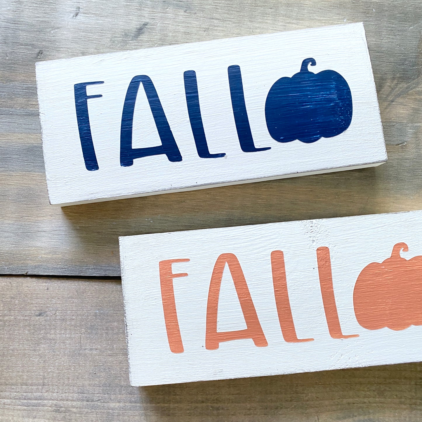 Fall Pumpkin sign in navy and orange Halloween modern cottage farmhouse vintage store boutique wholesale decor
