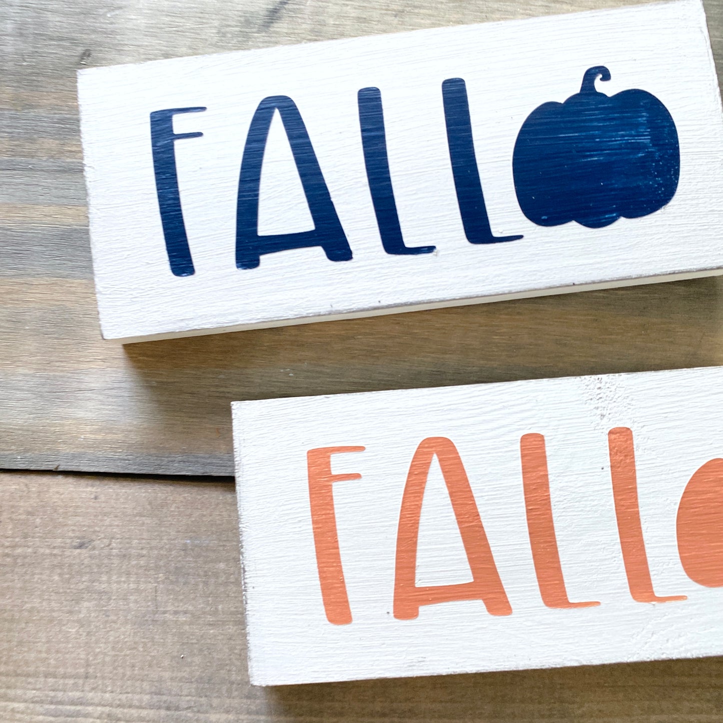 Fall Pumpkin sign in navy and orange Halloween modern cottage farmhouse vintage store boutique wholesale decor