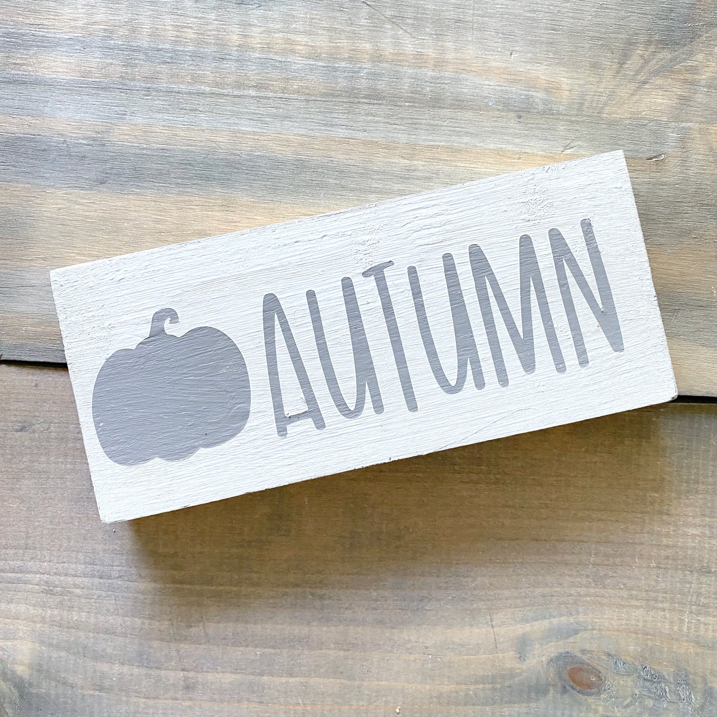 Autumn Pumpkin Sign, fall, 8 x 3in