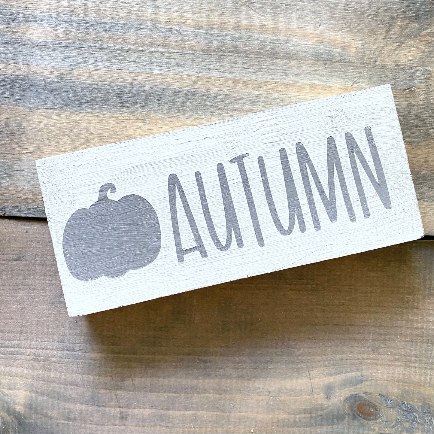 Autumn Pumpkin Sign, fall, 8 x 3in