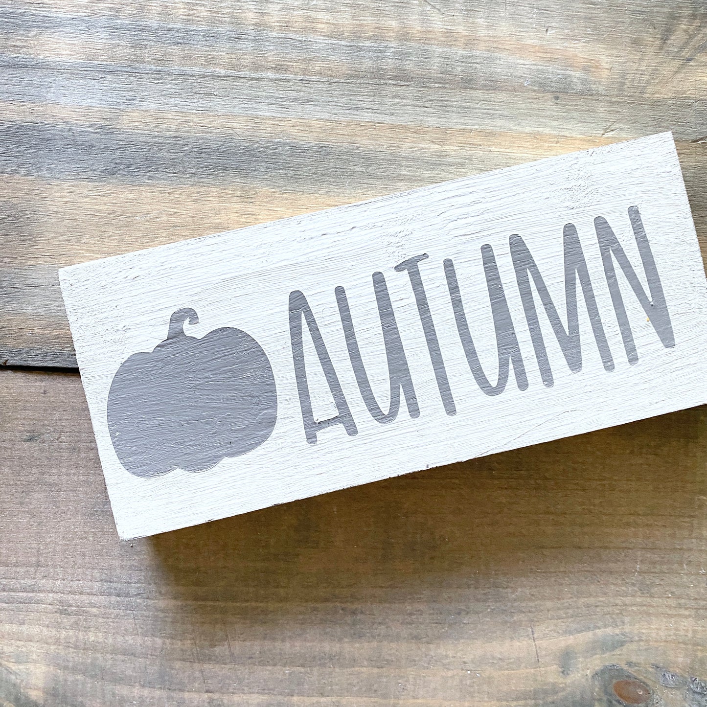 Autumn Pumpkin Sign, fall, 8 x 3in