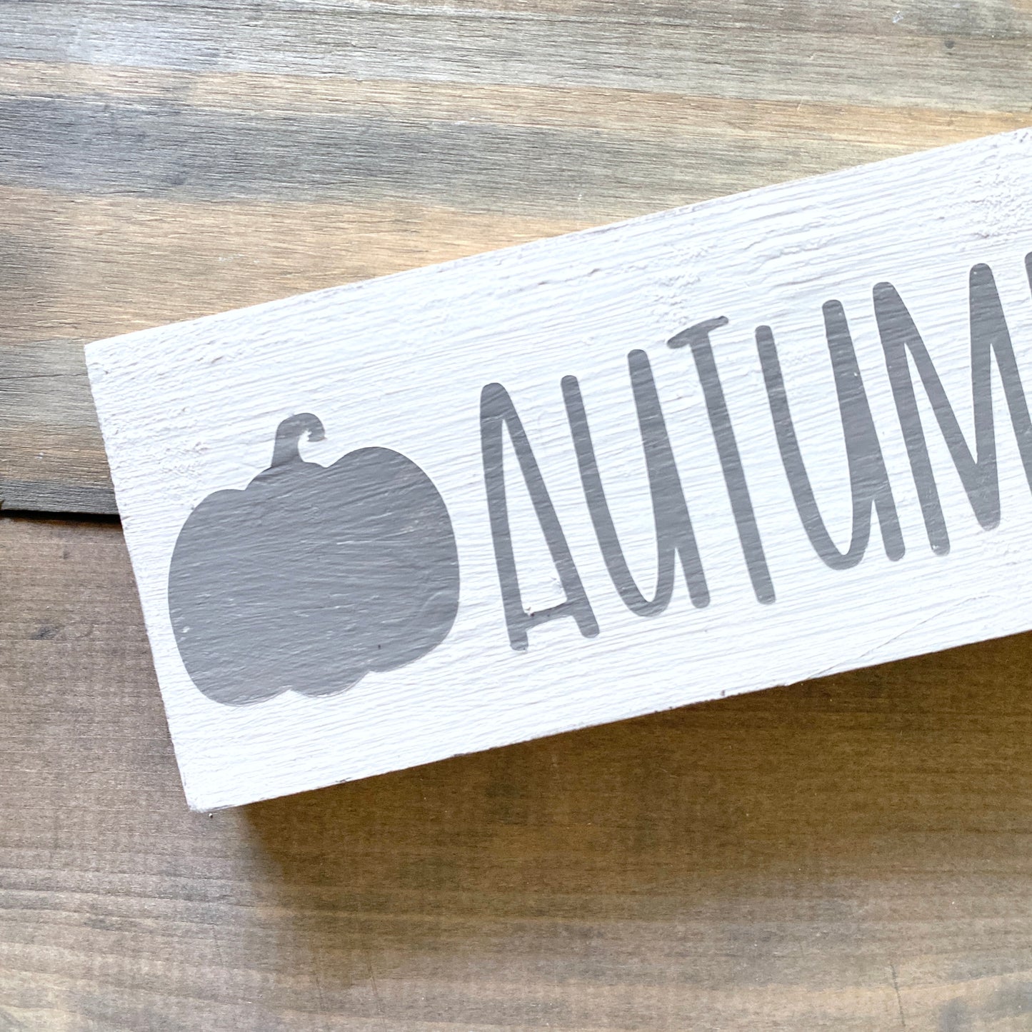 Autumn Pumpkin Sign, fall, 8 x 3in