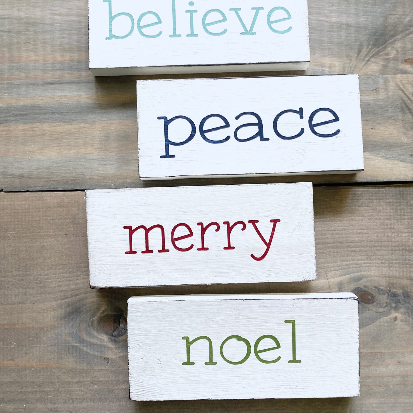 Custom christmas word signs, holiday decor modern cottage farmhouse vintage store boutique wholesale decor