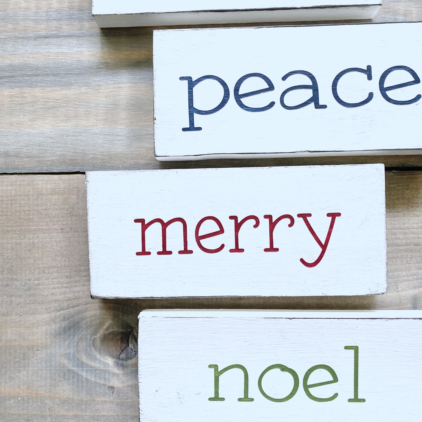 Custom christmas word signs, holiday decor modern cottage farmhouse vintage store boutique wholesale decor