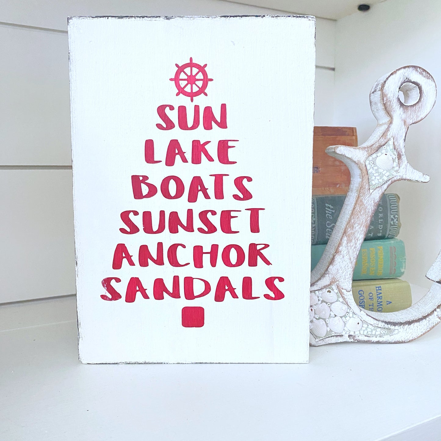 Lake Words Christmas Sign