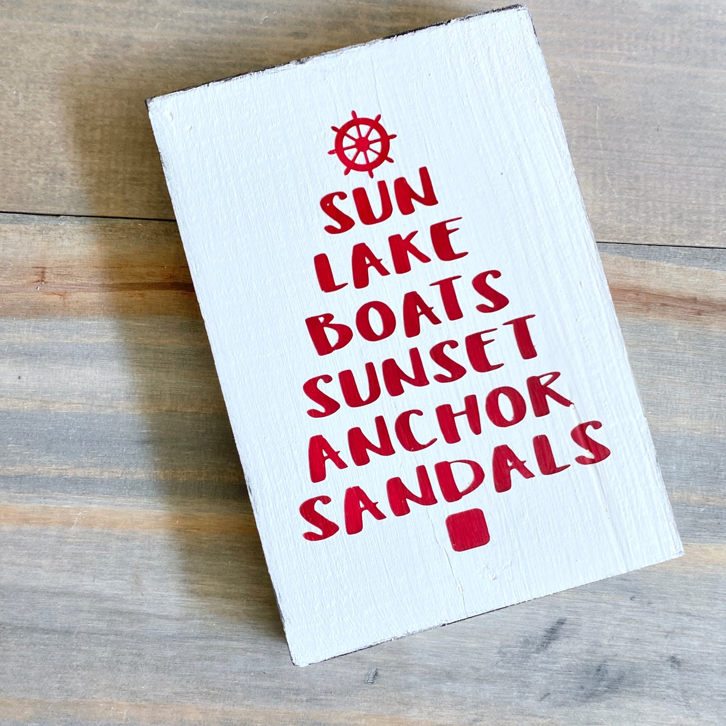 Lake Words Christmas Sign