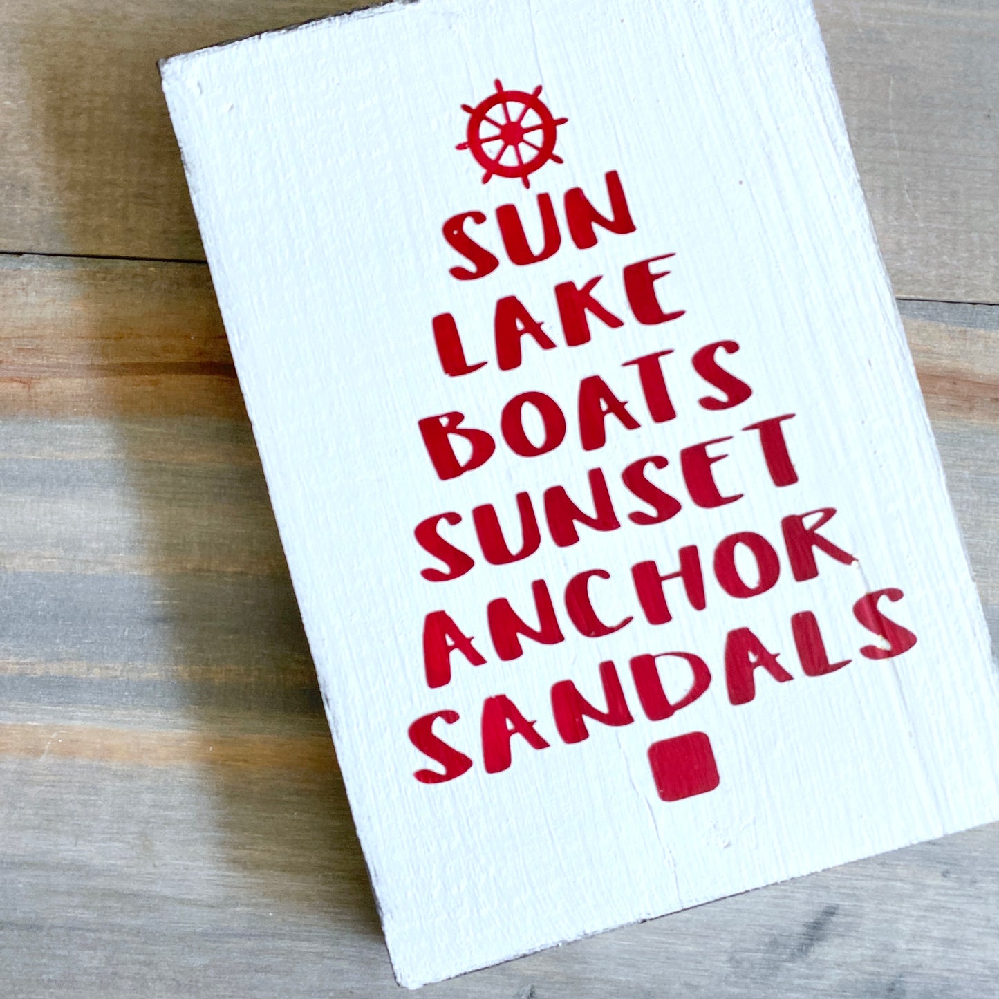 Lake Words Christmas Sign