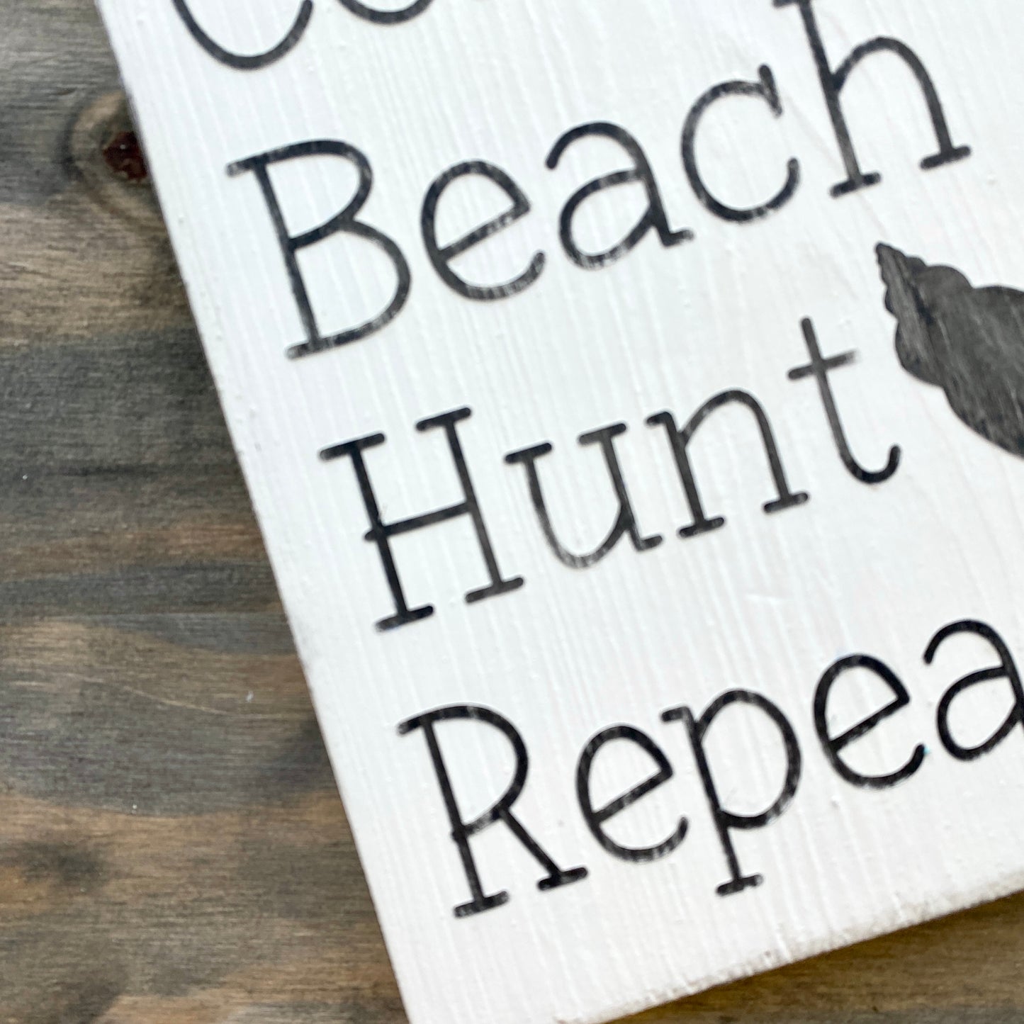 Coffee Beach Hunt Sea Shells Repeat Sign