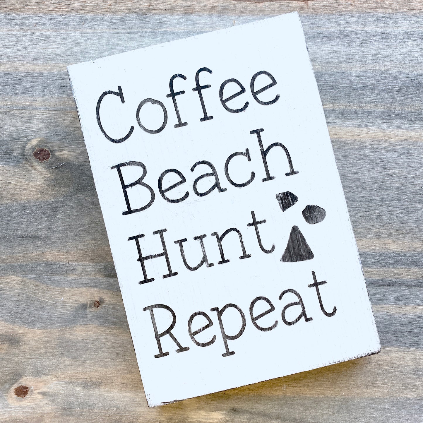 Coffee Beach Hunt Sea Glass Repeat Sign
