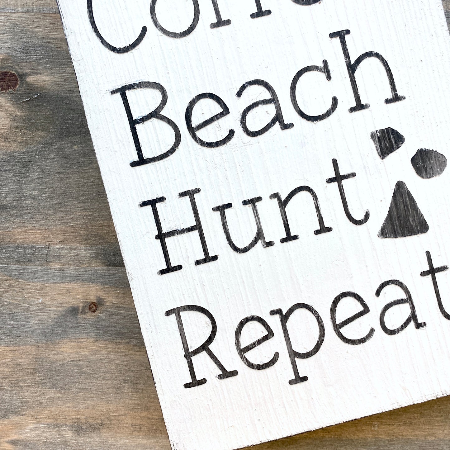 Coffee Beach Hunt Sea Glass Repeat Sign