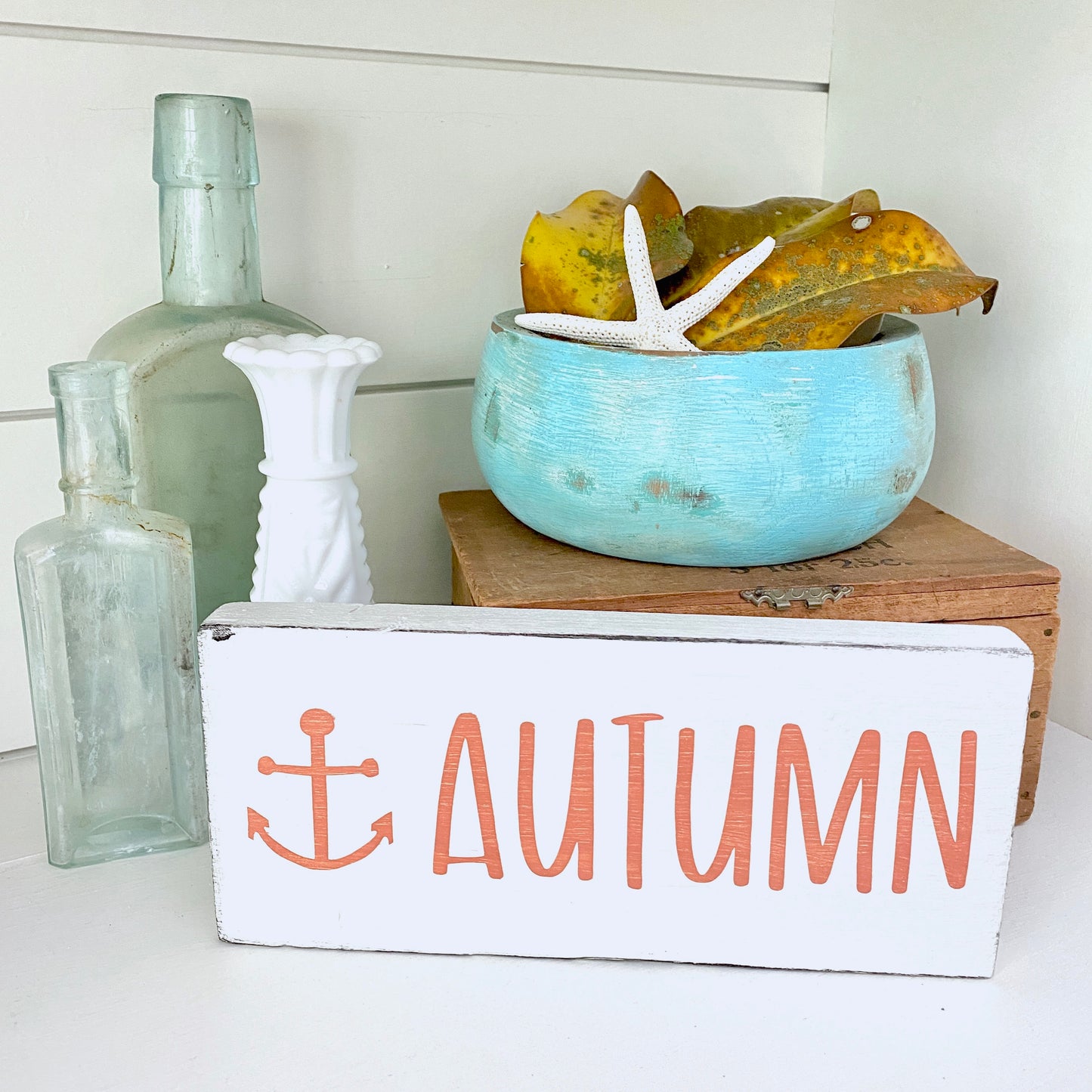 Autumn Anchor Sign, 8 x 3in