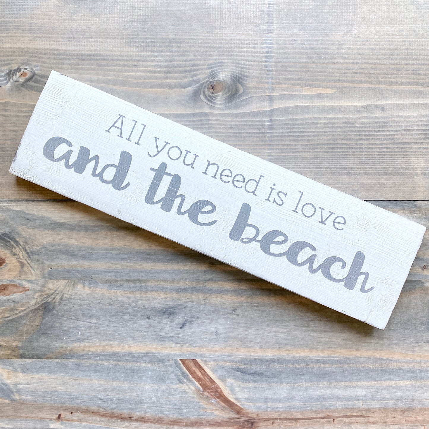 all you need is love and the beach coastal valentine sign