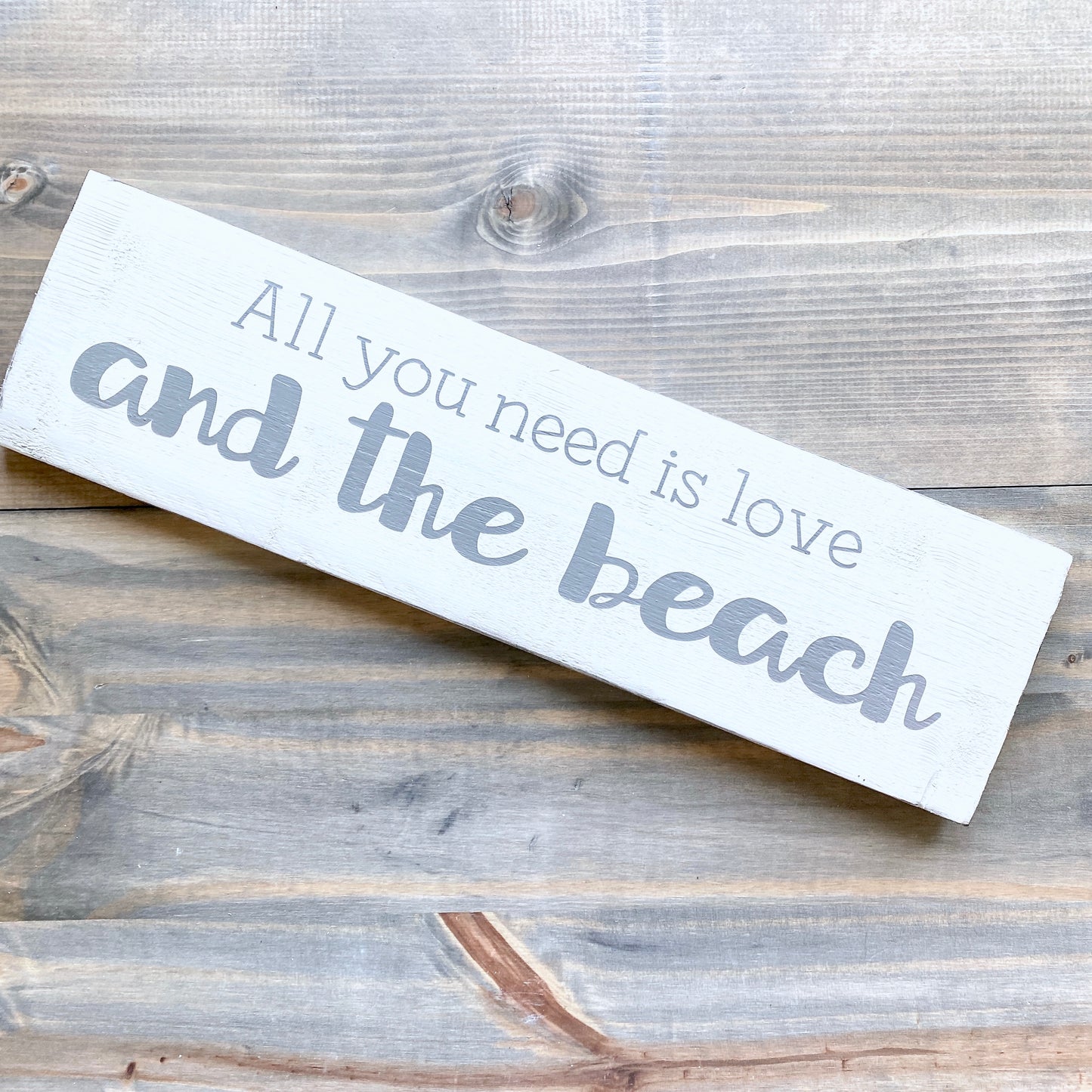 all you need is love and the beach coastal valentine sign