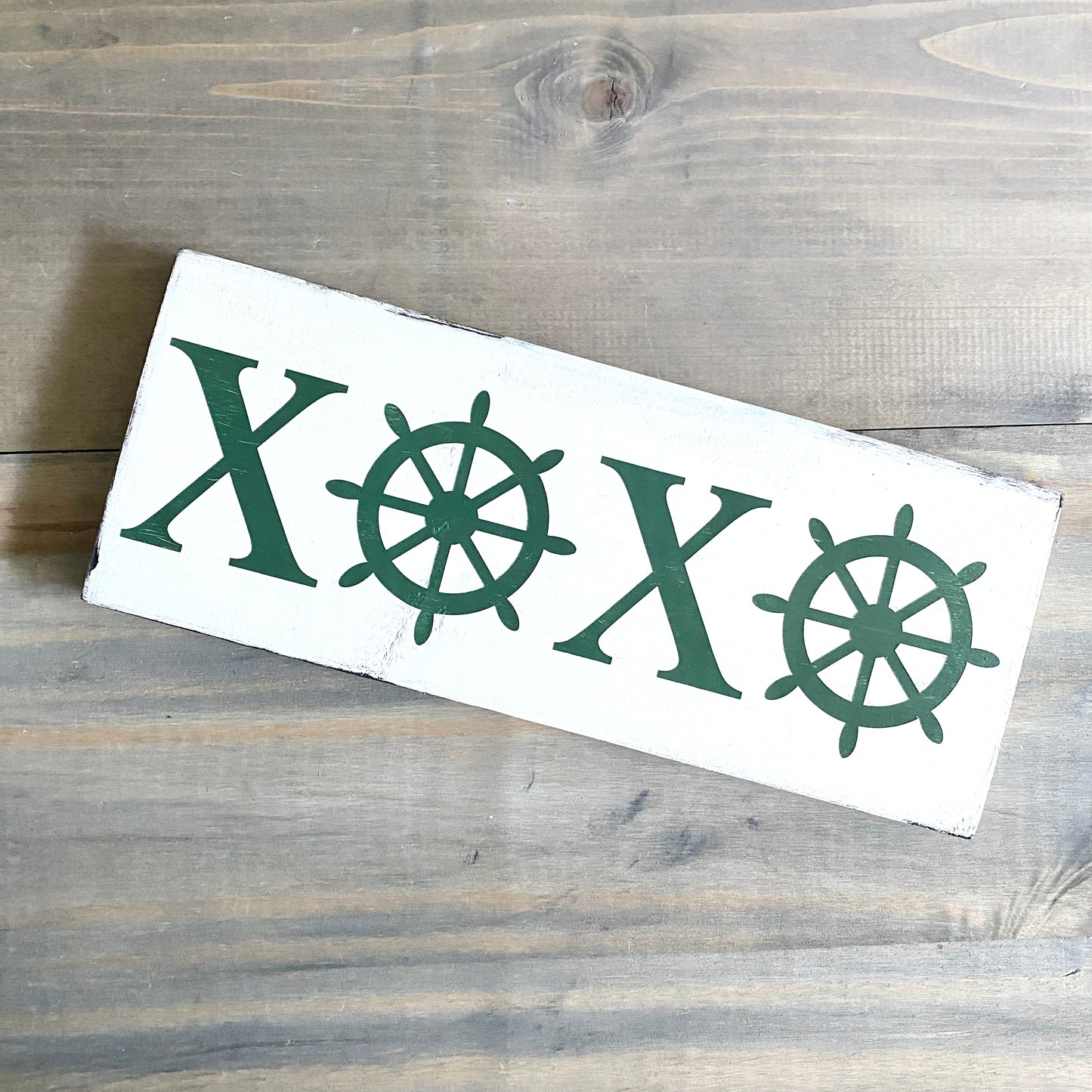 Ship Wheel XOXO Sign