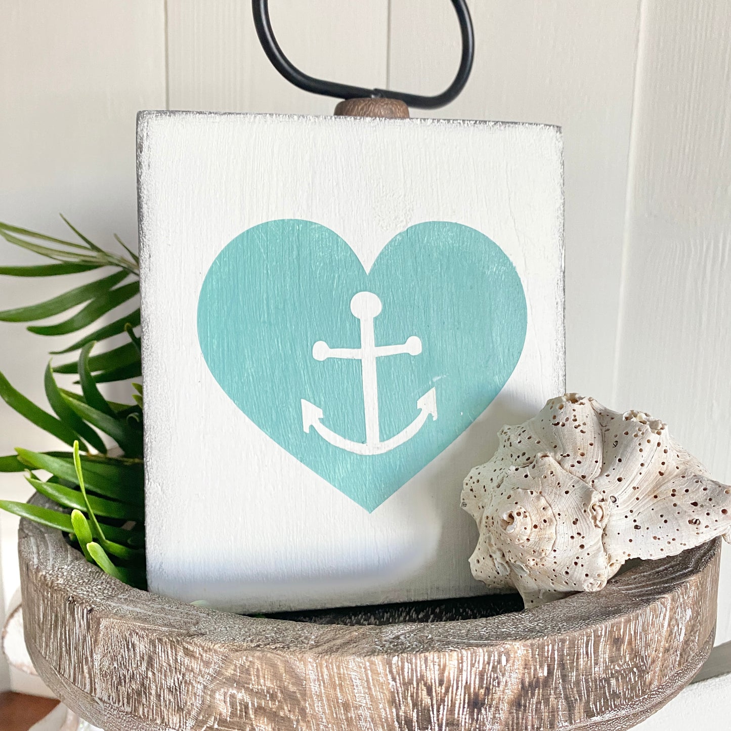anchor heart sign, coastal valentine decor