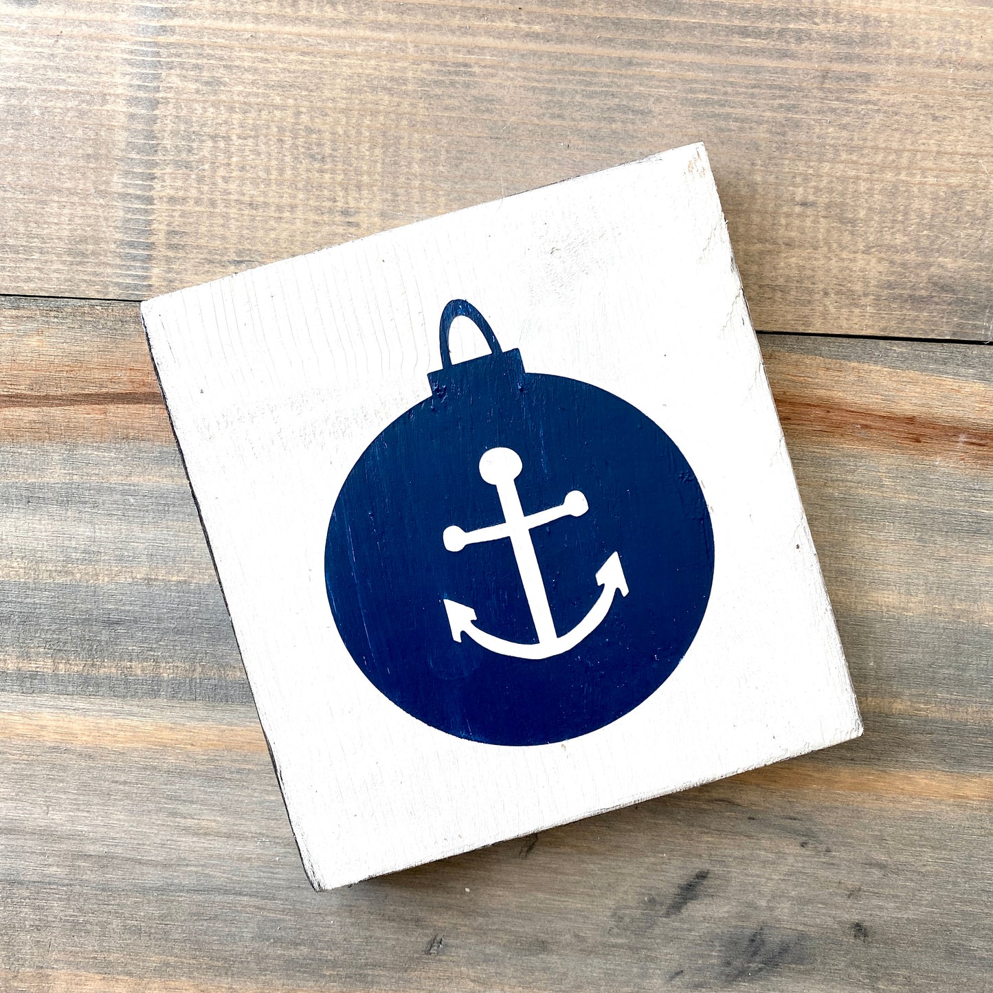 anchor ornament sign, nautical and coastal christmas decor