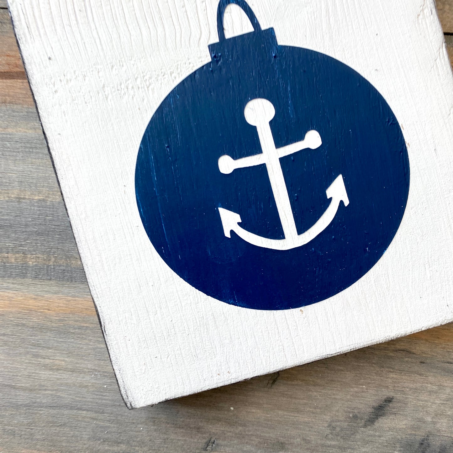 anchor ornament sign, nautical and coastal christmas decor