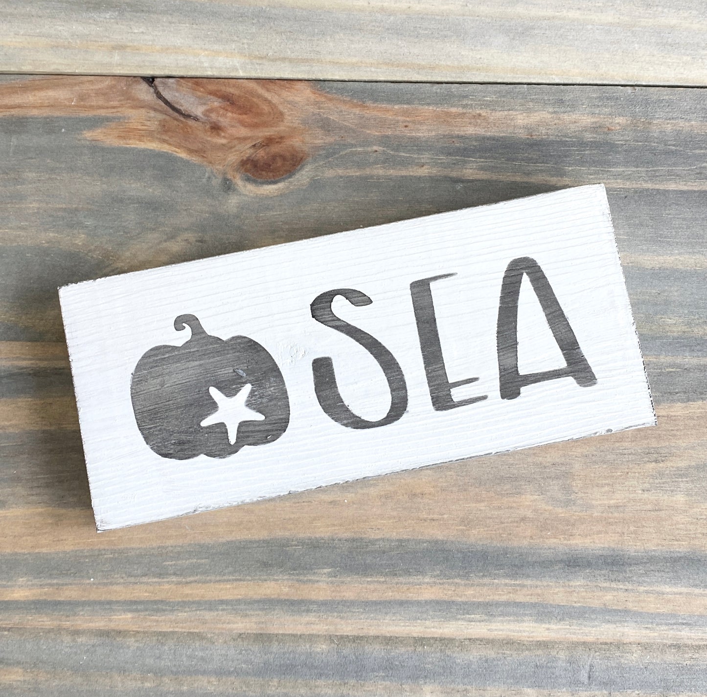 Sea Pumpkin Sign, 6 x 6in