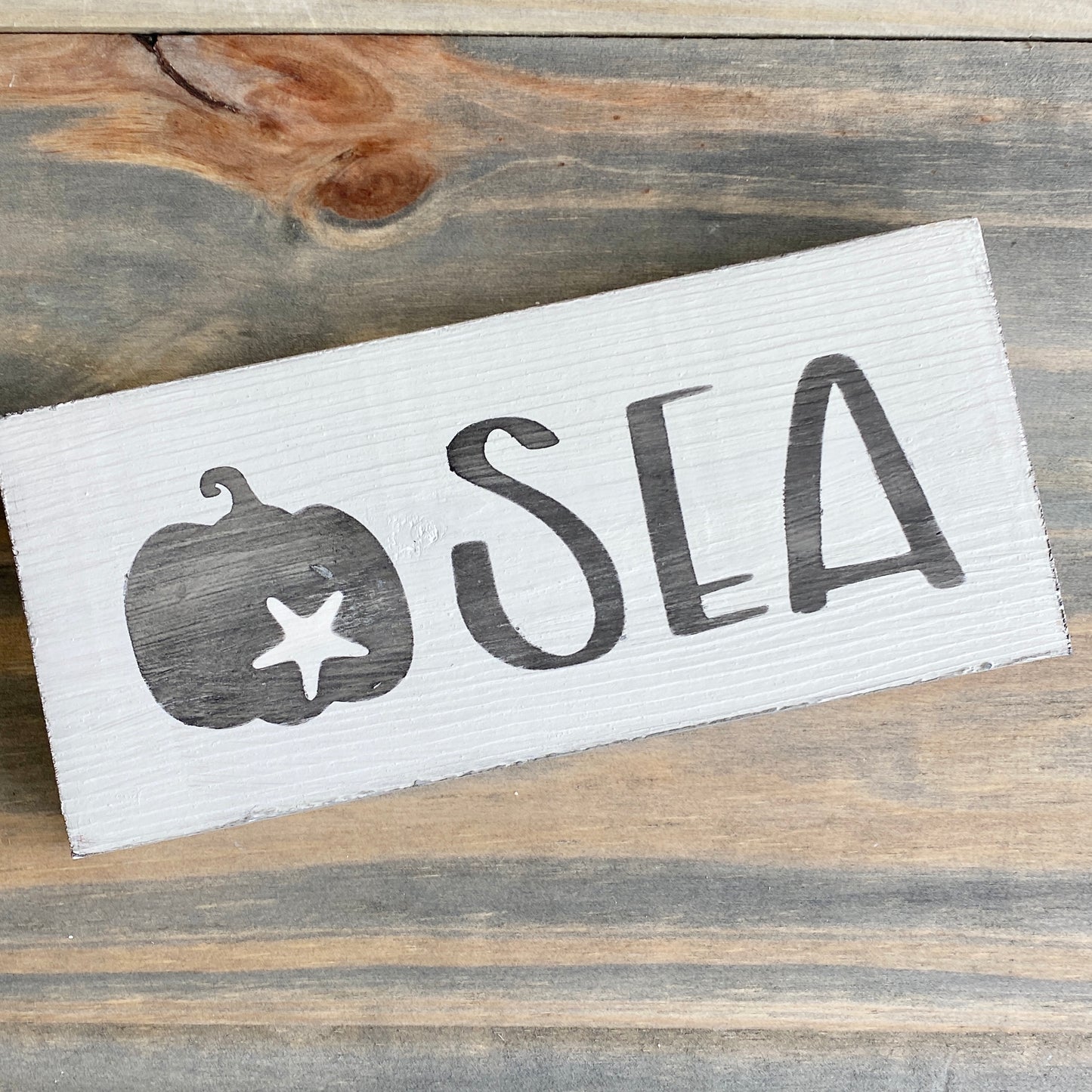 Sea Pumpkin Sign, 6 x 6in