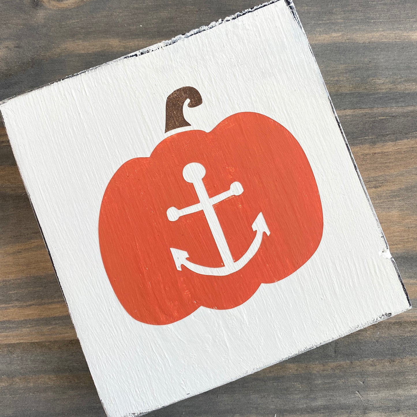 Anchor Pumpkin Sign, 6 x 6in