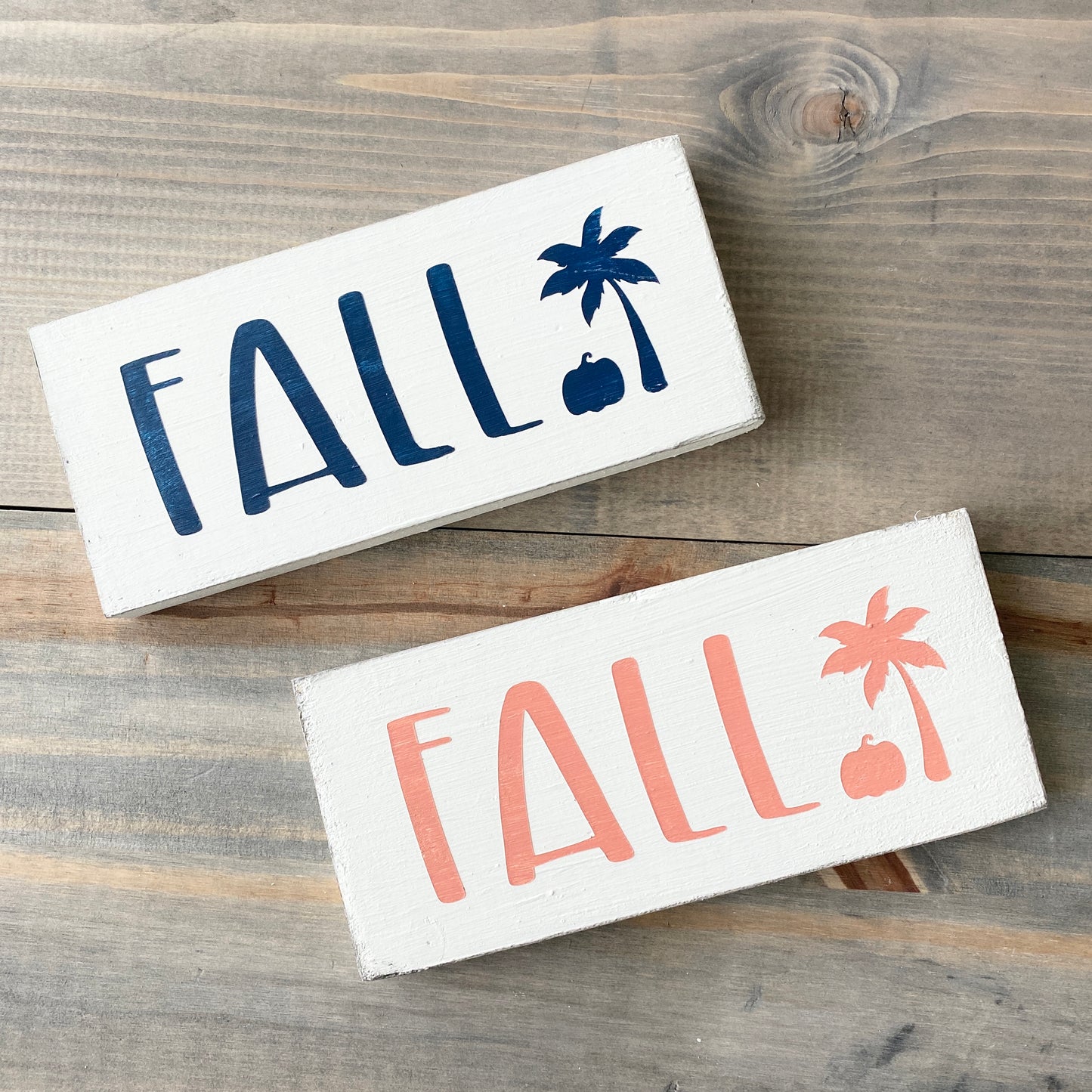 Fall Palm Tree Sign, 8 x 3in