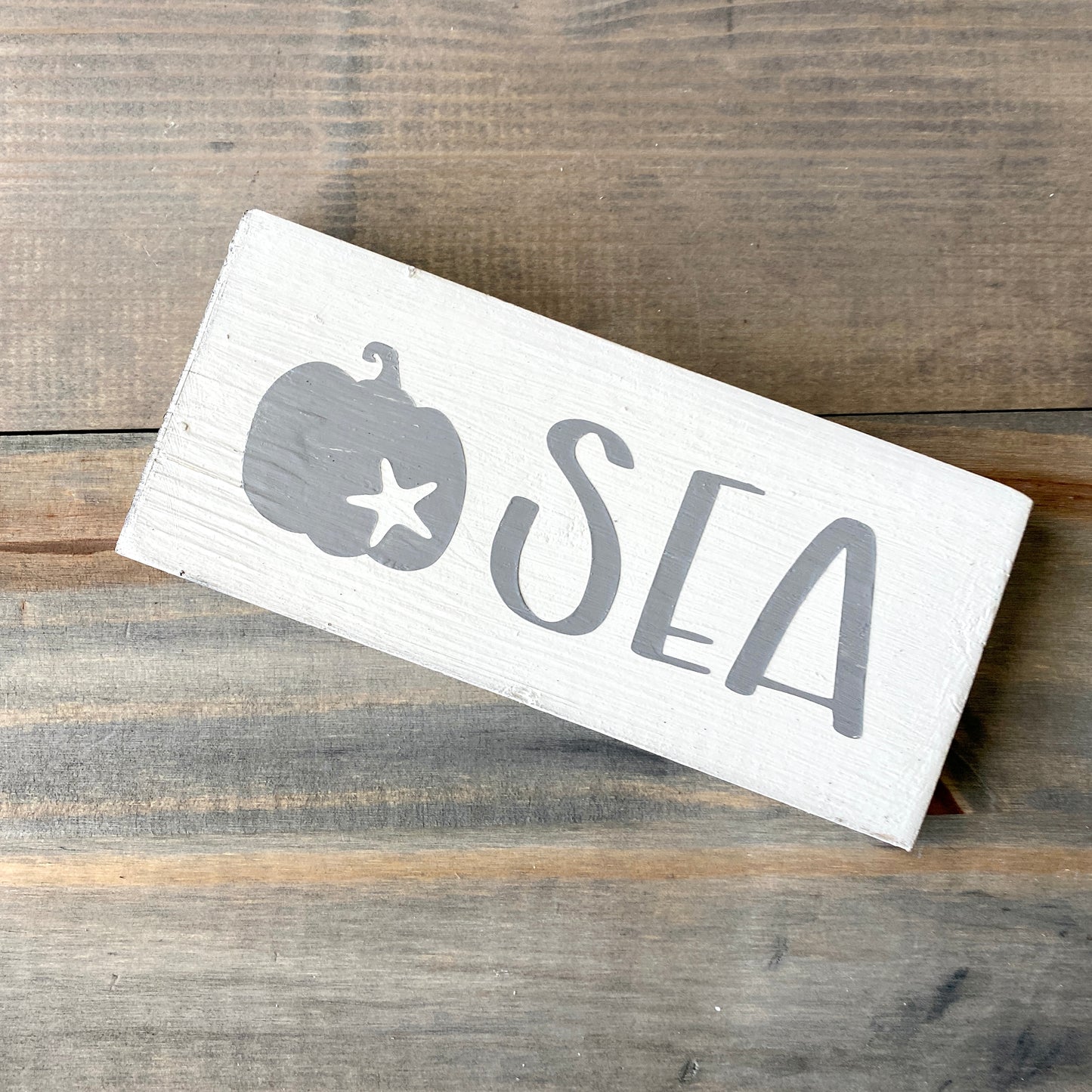 Sea Pumpkin Sign, 6 x 6in