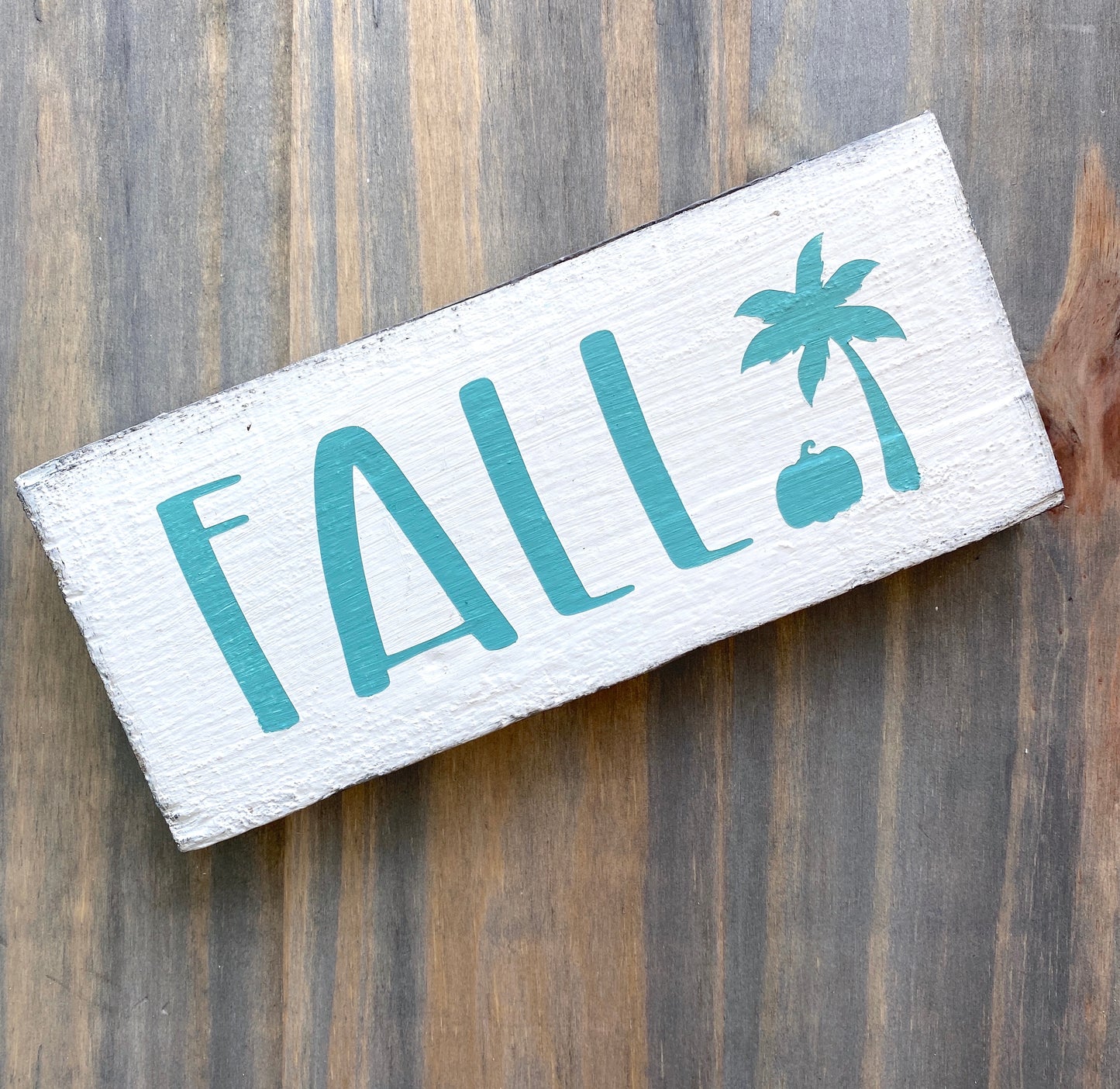 Fall Palm Tree Sign, 8 x 3in