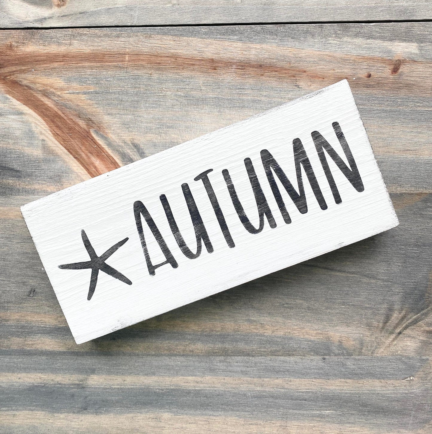 Autumn Starfish Sign, 8 x 3in
