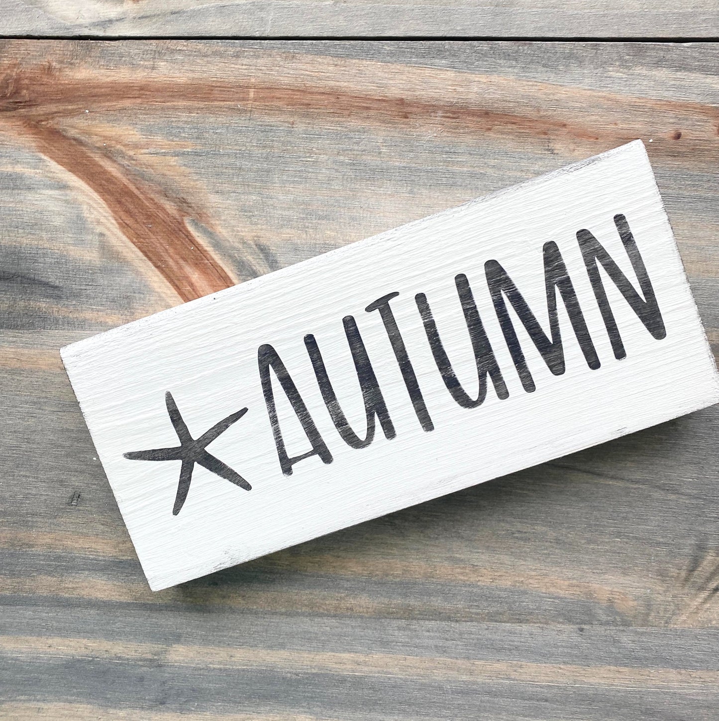 Autumn Starfish Sign, 8 x 3in