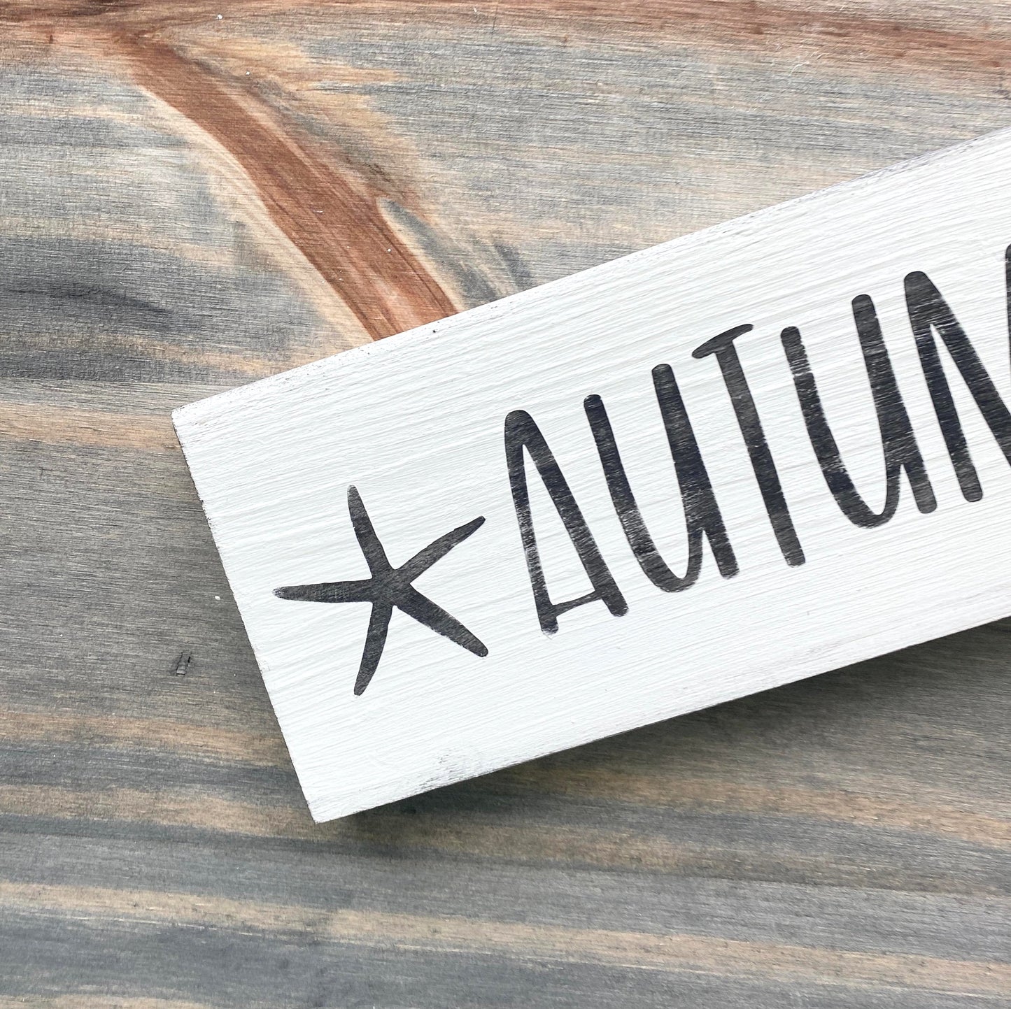 Autumn Starfish Sign, 8 x 3in