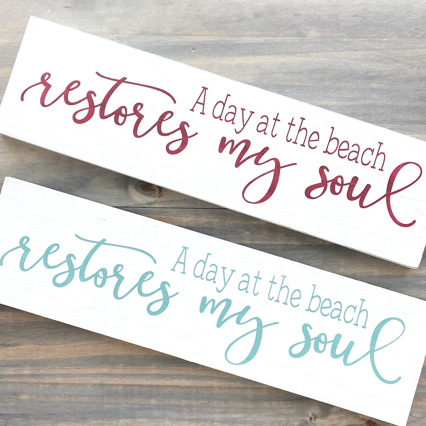 A day at the beach restores my soul sign handpainted on wood coastal home decor for beach house beach lover gift beach decor coastal handmade sign
