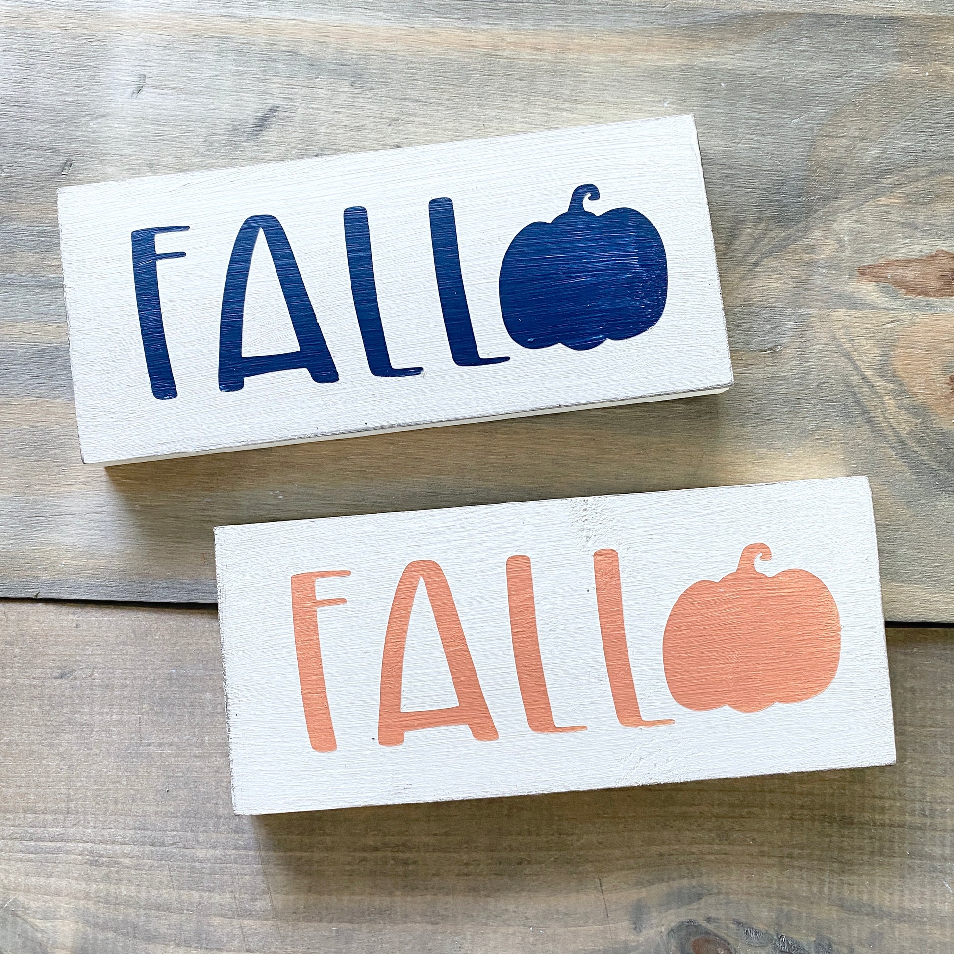 Fall Pumpkin sign in navy and orange Halloween modern cottage farmhouse vintage store boutique wholesale decor