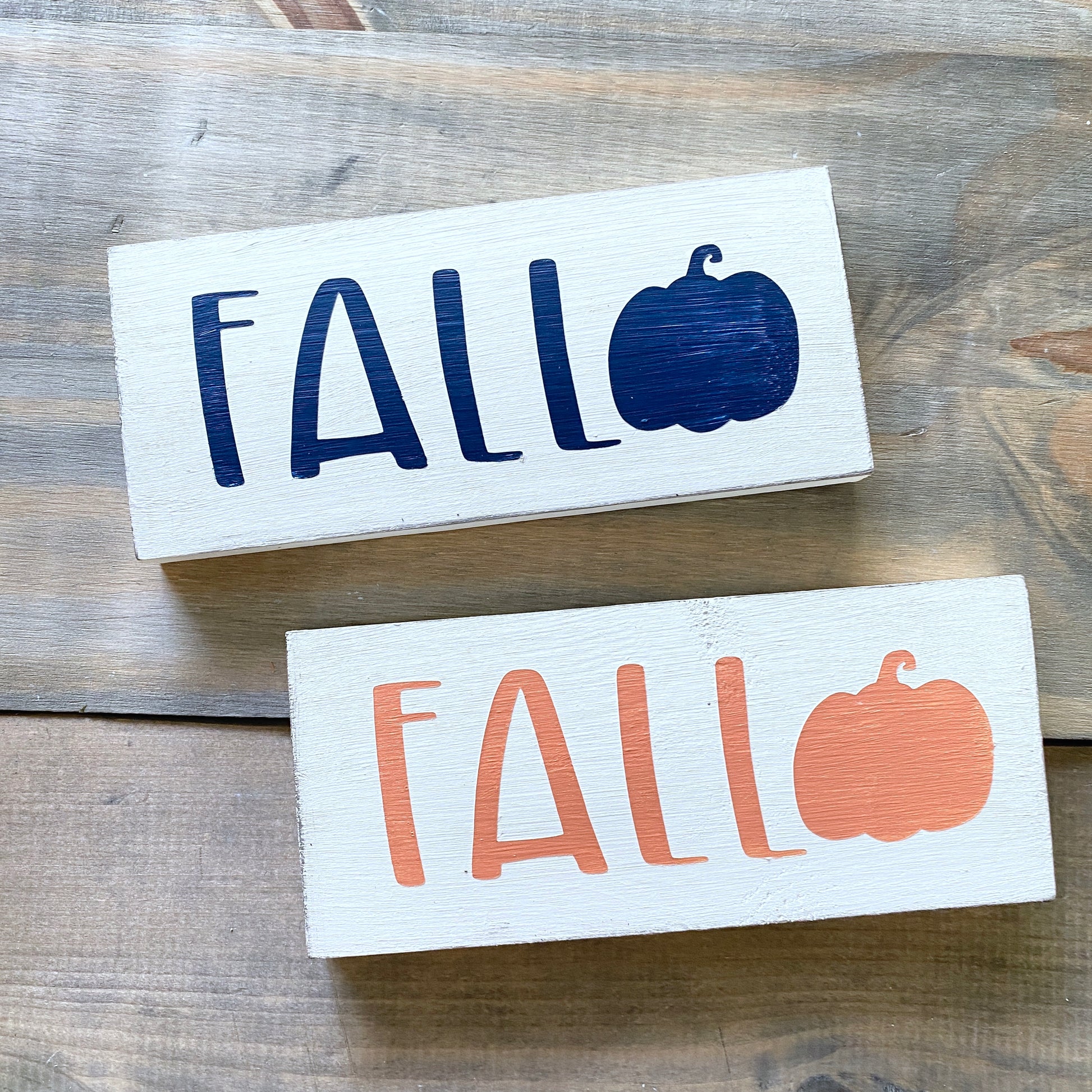 Fall Pumpkin sign in navy and orange Halloween modern cottage farmhouse vintage store boutique wholesale decor