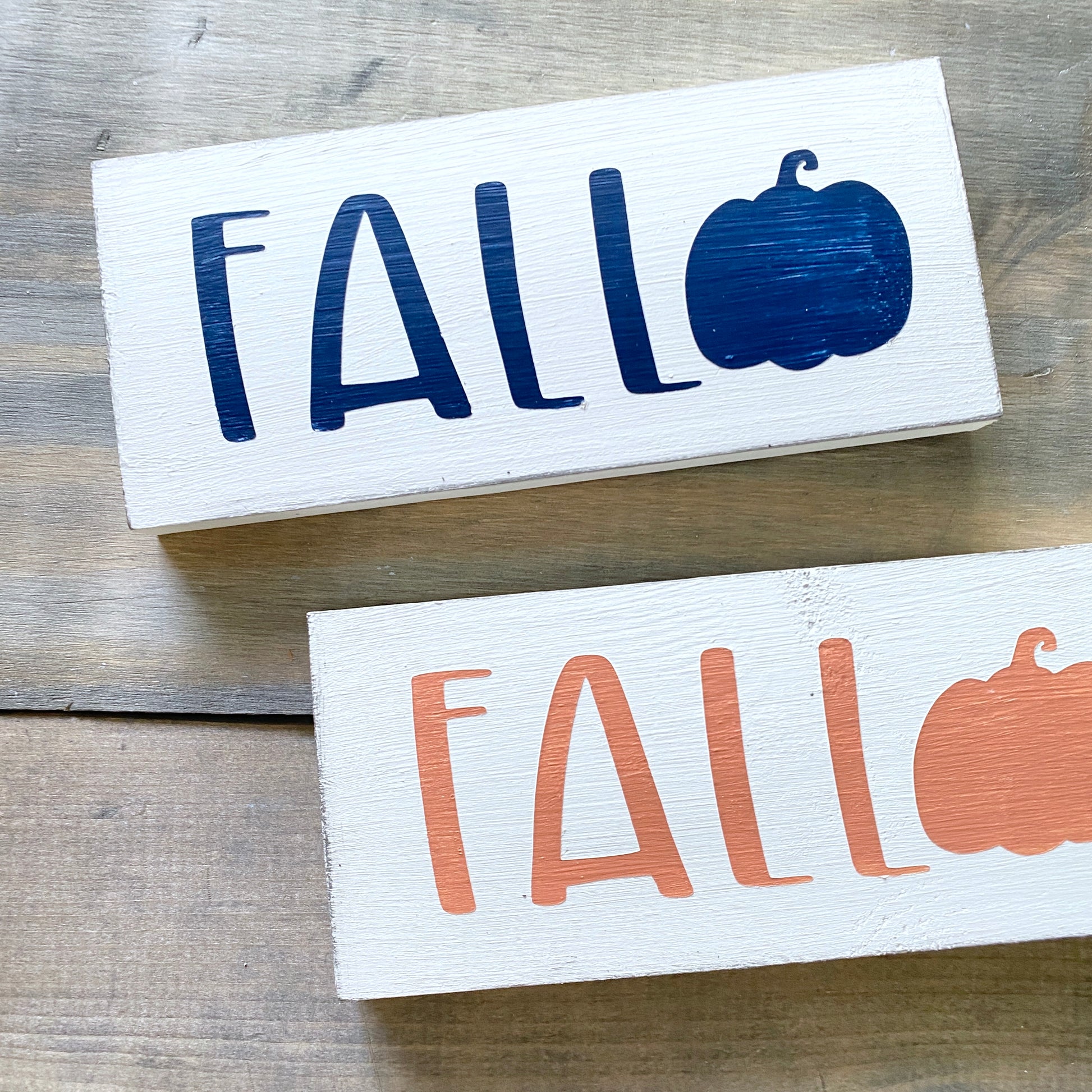 Fall Pumpkin sign in navy and orange Halloween modern cottage farmhouse vintage store boutique wholesale decor