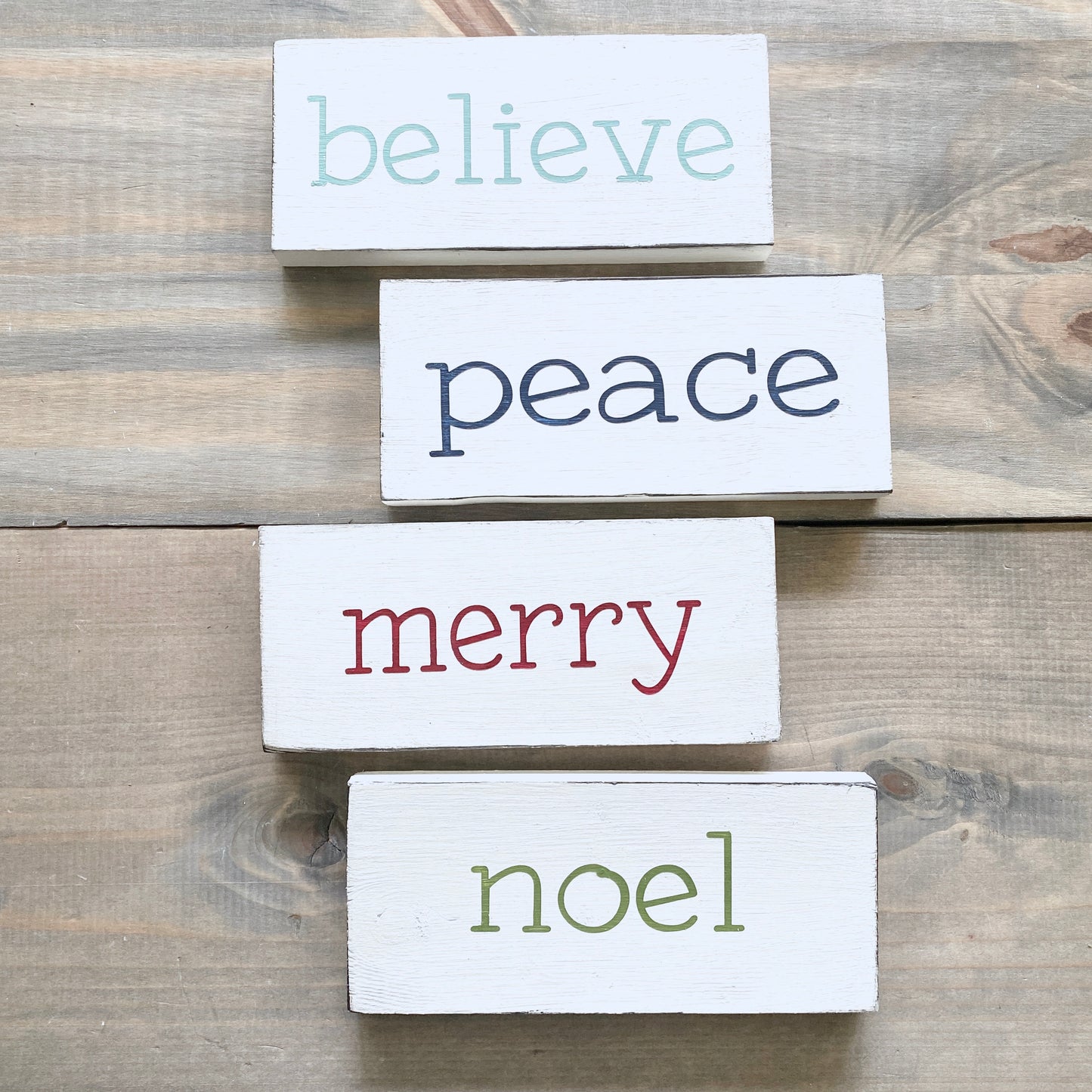 Custom christmas word signs, holiday decor modern cottage farmhouse vintage store boutique wholesale decor