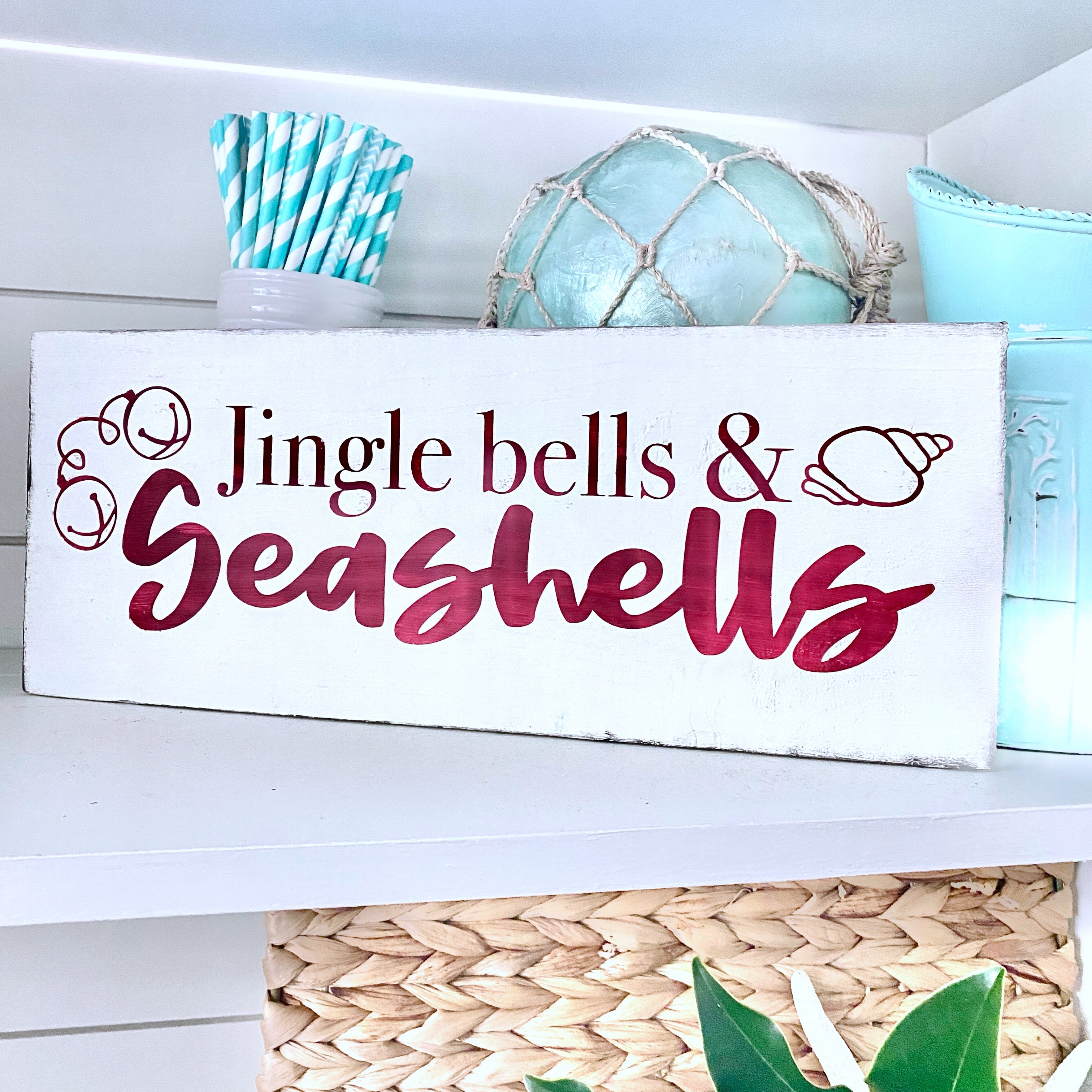 Jingle Bells & Sea Shells Sign, wholesale coastal christmas beach ...