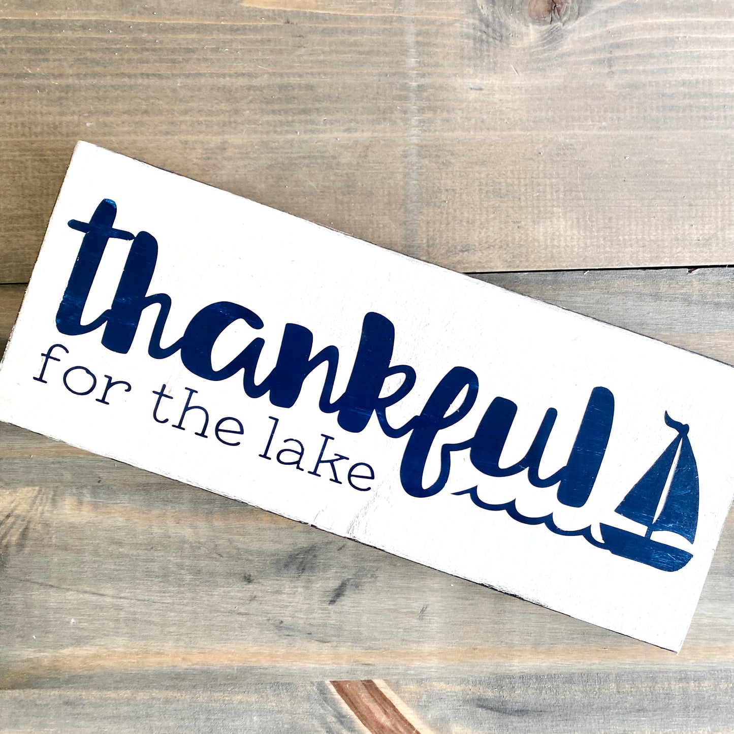 Thankful for the Lake Sign