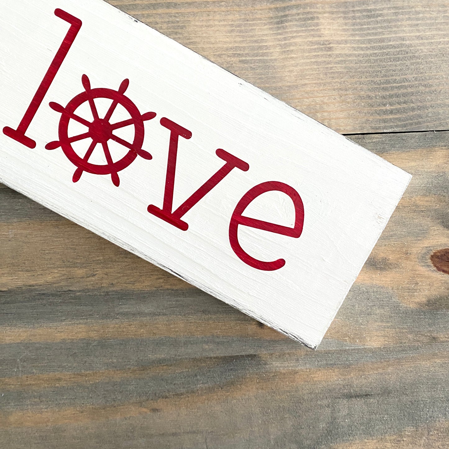 Small Love Ship Wheel Sign