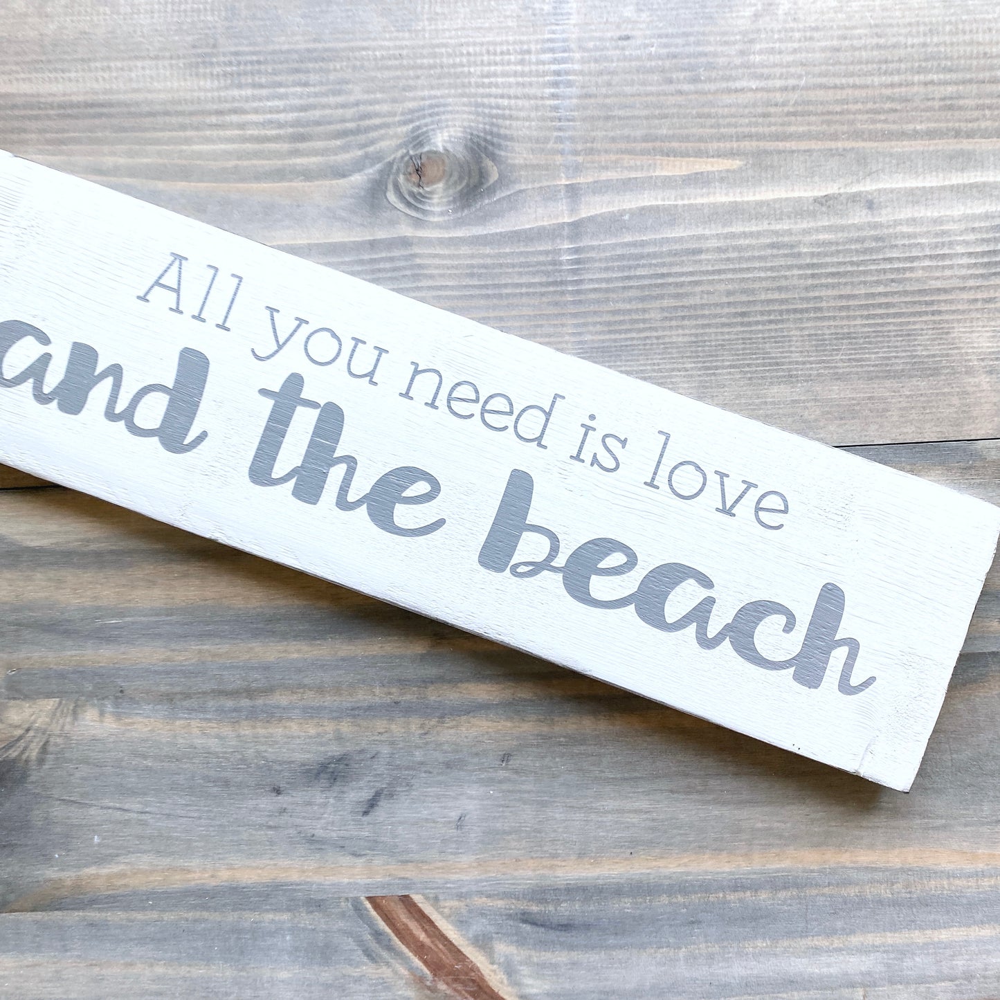 all you need is love and the beach coastal valentine sign