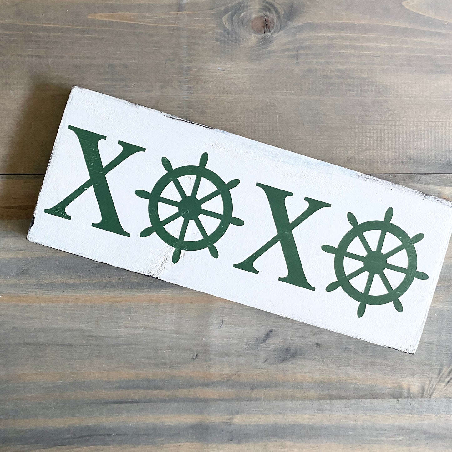 Ship Wheel XOXO Sign