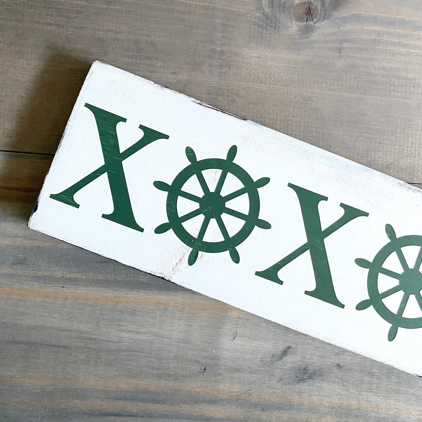 Ship Wheel XOXO Sign