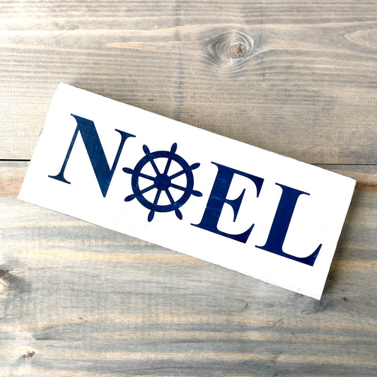 Noel Ship Wheel Sign