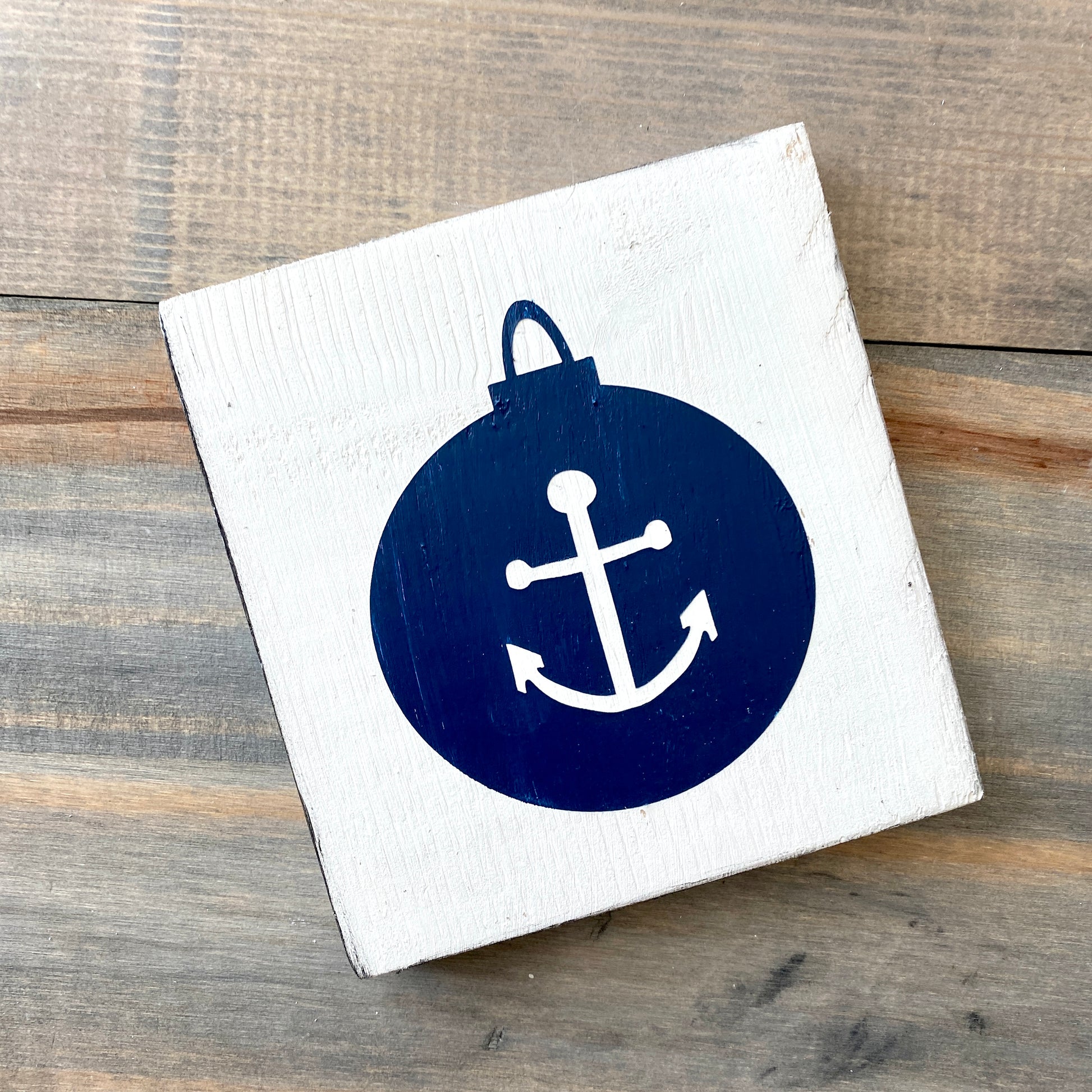 anchor ornament sign, nautical and coastal christmas decor