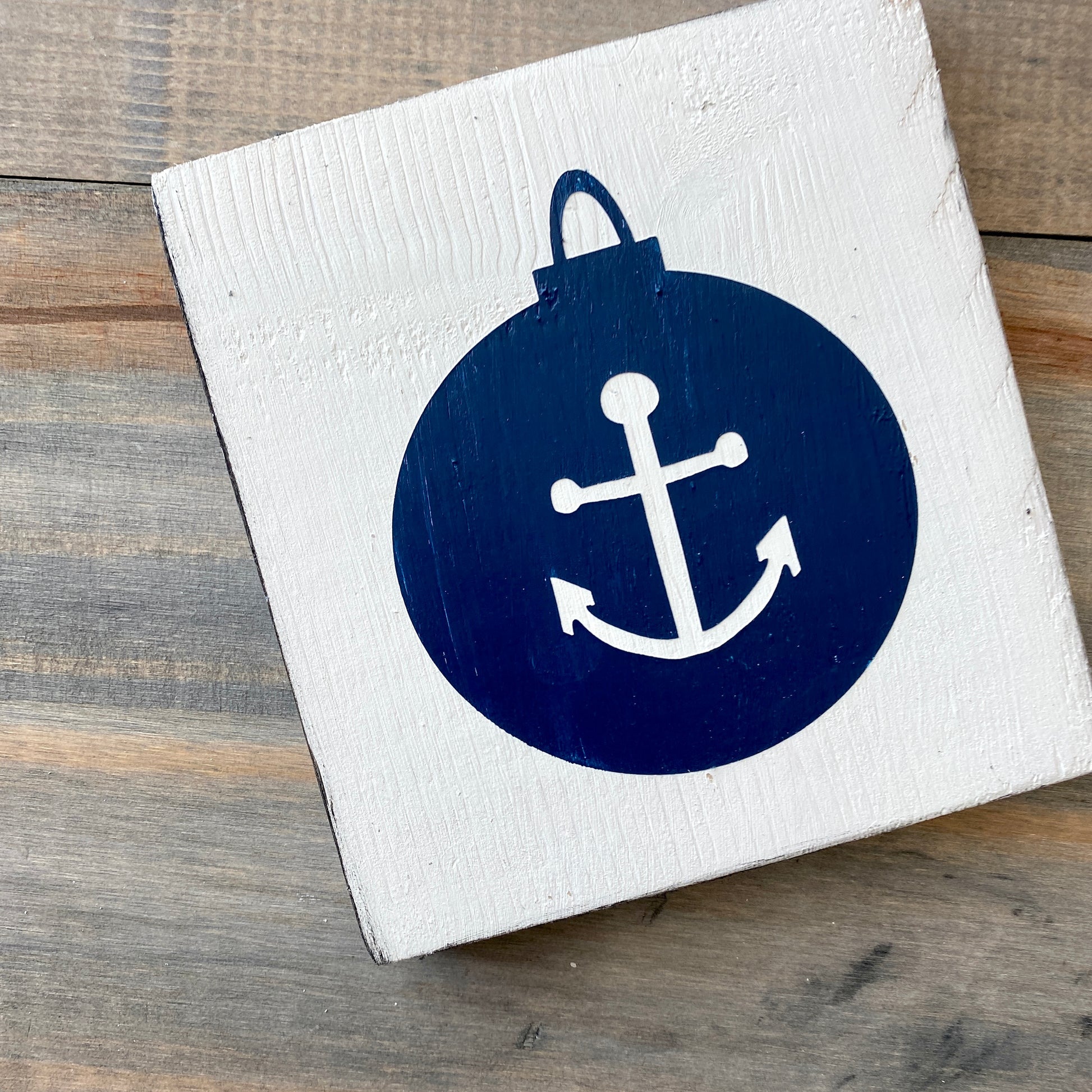 anchor ornament sign, nautical and coastal christmas decor