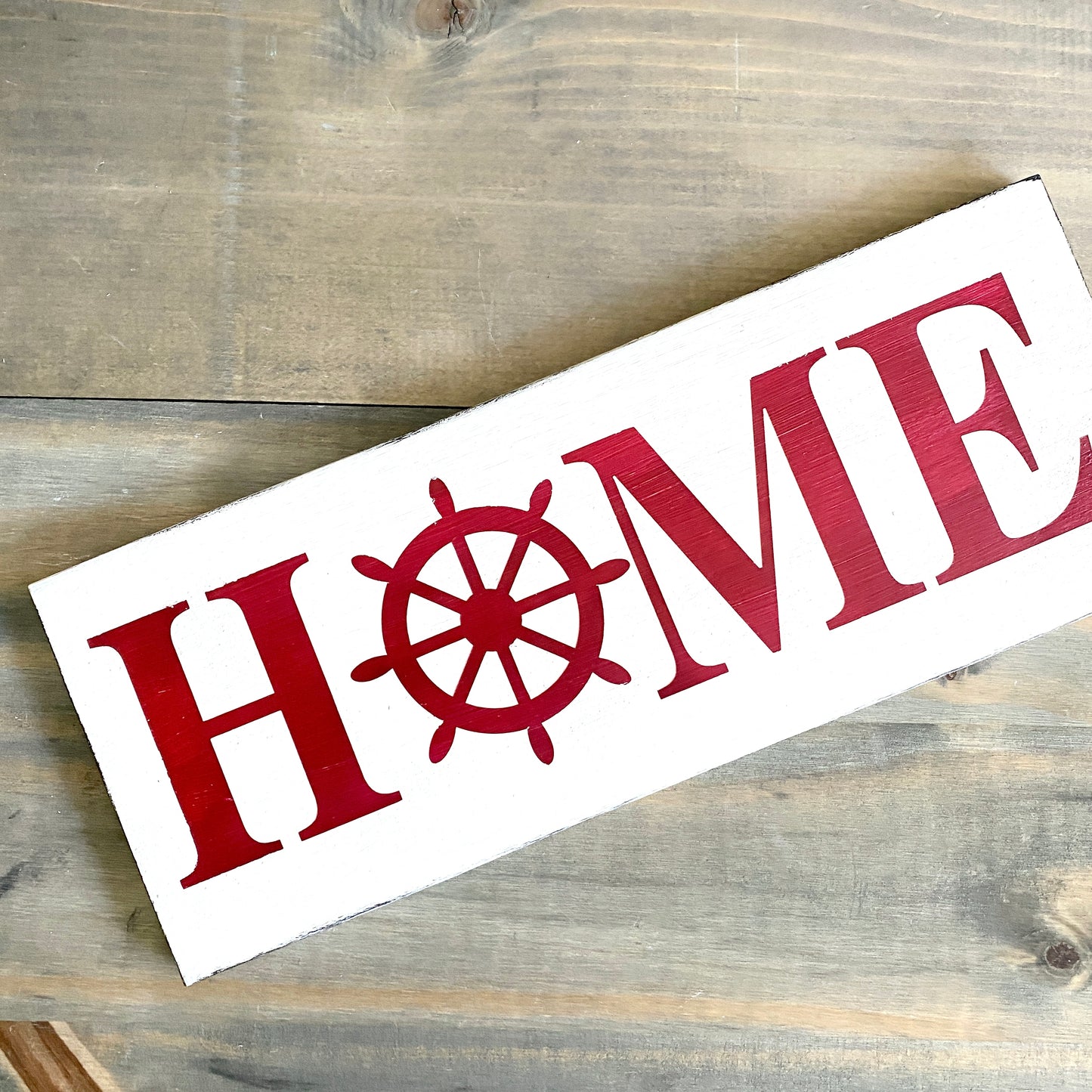 Ship Wheel Home Sign