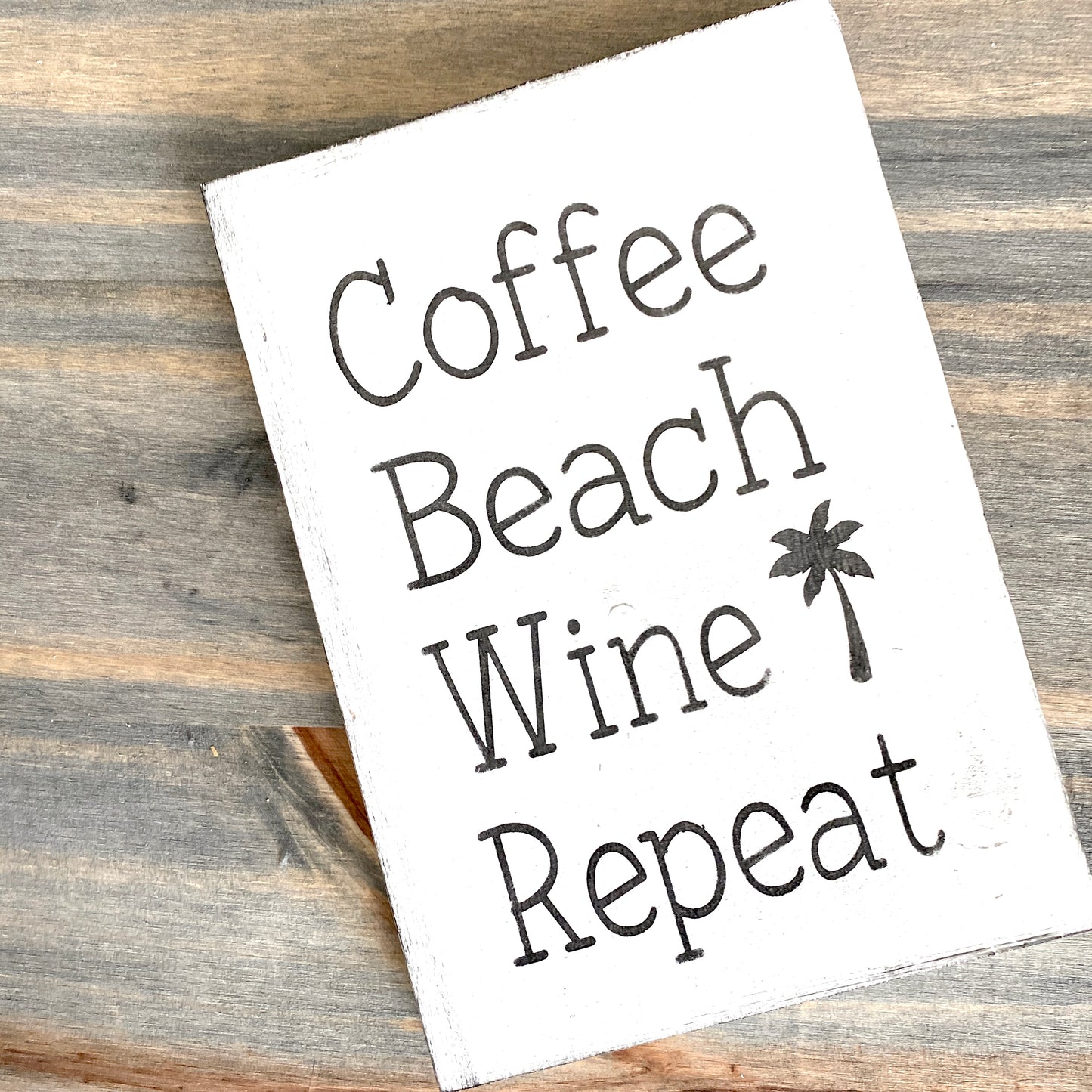 Coffee Beach Wine Repeat Sign